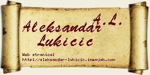 Aleksandar Lukičić vizit kartica